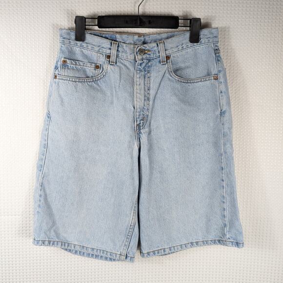 Levi’s 550 Shorts 33x11 Light Wash Denim Relaxed Fit Jeans Cutoff Made in Mexico - Picture 1 of 6